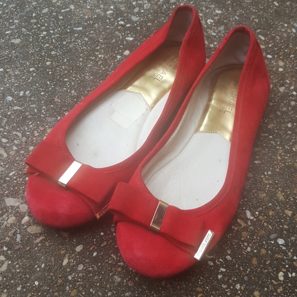 Michael Kors Shoes - Michael Kors Delphine Red Bow Flats Women's 9